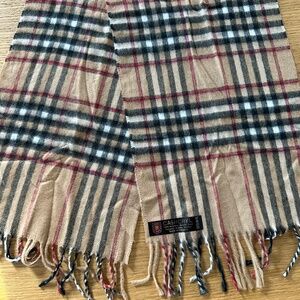 CASHCRYL Soft Plaid Fringe Scarf Made in France